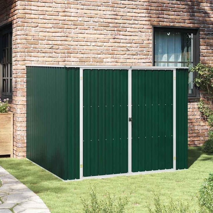 vidaXL Tuinschuur 195x198x159 cm gegalvaniseerd staal groen, Tuin en Terras, Tuinhuizen, Nieuw, Verzenden