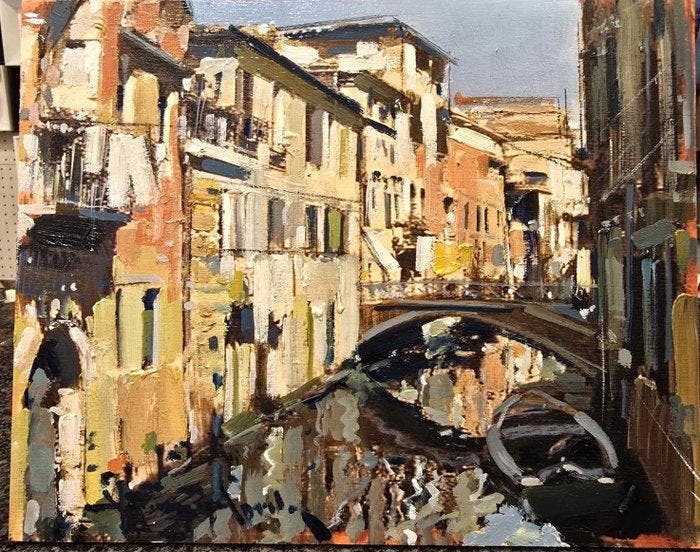 Vincenzo Aprile (1952) - Venezia, Antiquités & Art, Art | Peinture | Classique