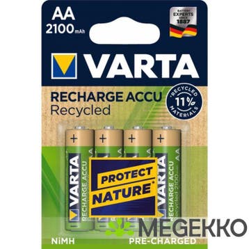 1x4 Varta RECHARGE ACCU Recycled 2100 mAH AA Mignon NiMH, Verzenden, Nieuw