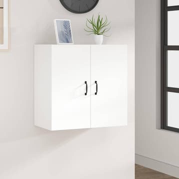 vidaXL Wandkast 60x31x60 cm bewerkt hout wit, Huis en Inrichting, Verzenden, Nieuw