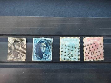 België 1850/2000 - Gebruikte en MNH-collectie op 14 kaarten, Gestempeld