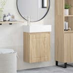 vidaXL Badkamermeubel met kraan Sonoma Eiken 45,5 x 22,5 x, Huis en Inrichting, Verzenden, Nieuw