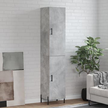 vidaXL Hoge kast 34,5x34x180 cm bewerkt hout betongrijs, Verzenden, Nieuw