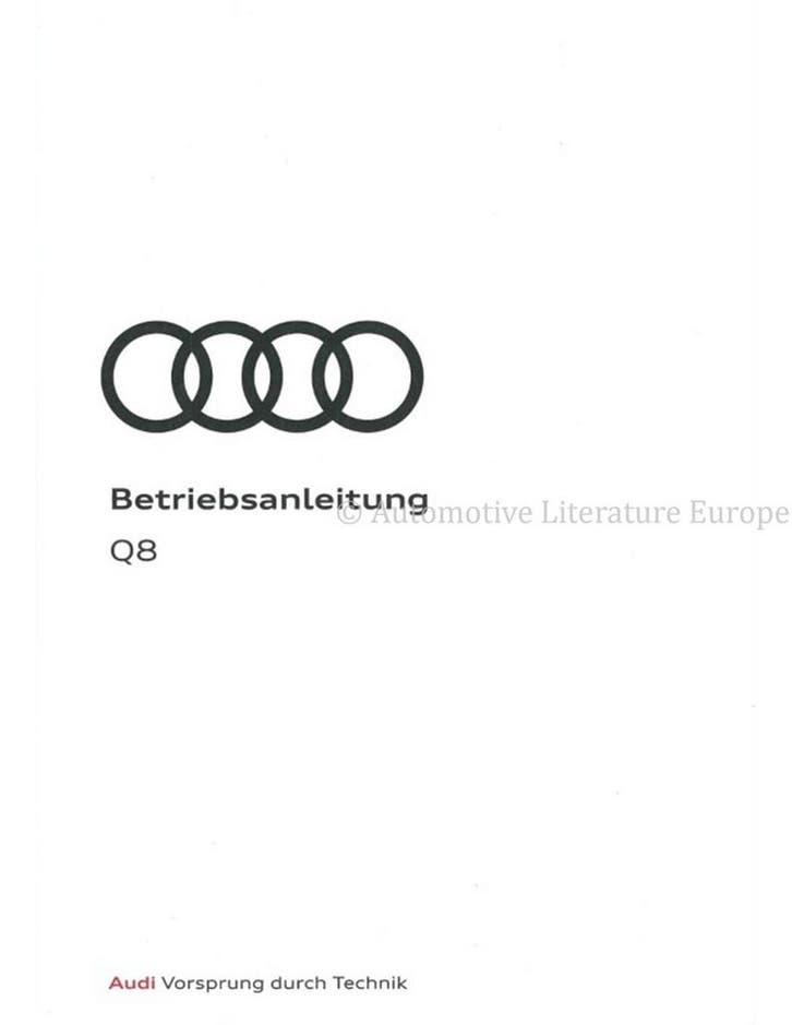 2021 AUDI Q8 INSTRUCTIEBOEKJE DUITS, Autos : Divers, Modes d'emploi & Notices d'utilisation