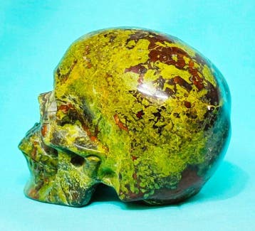 Menselijke schedelsculptuur, met de hand gesneden en