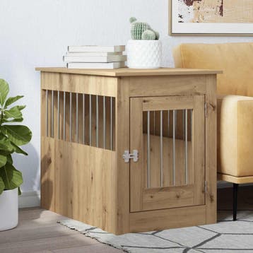 vidaXL Hondenbench 55x80x68 cm bewerkt hout artisanaal, Verzenden