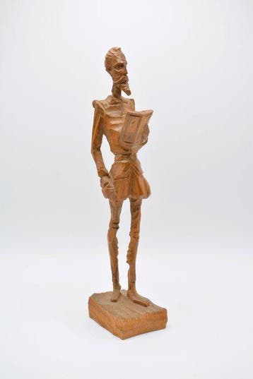 sculptuur, Don Quijote de la Mancha - 21 cm - Hout