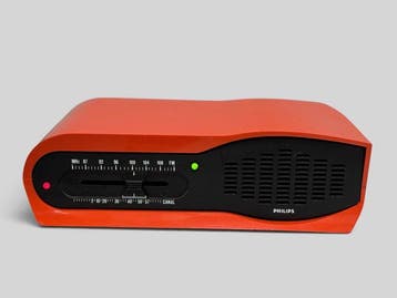 Philips F. T. Mazzucchelli Orange Space Age FM Radio – 1975, Antiek en Kunst