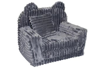 Fauteuil Kinderen Grijs | Wasbaar | Teddy Slaapbank | OP=OP, Nieuw, Ophalen of Verzenden, Eigentijds, Eén