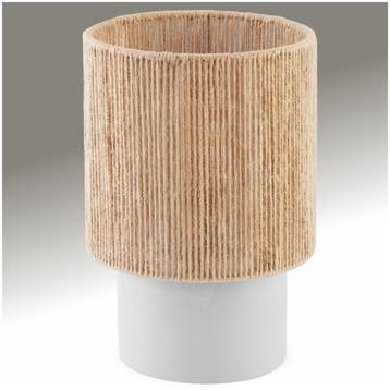 Tafellamp Klea van jute in boho-stijl, 60W - natuur, Huis en Inrichting, Lampen | Tafellampen, Verzenden, Nieuw