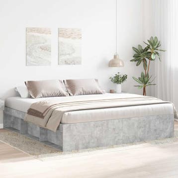 vidaXL Bedframe betongrijs 180x200 cm Super King Size, Verzenden