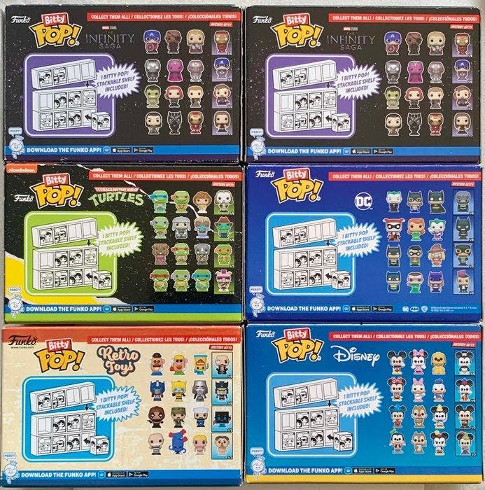 6 boxes Bitty Pop! [New] - Funko Pop, Antiek en Kunst, Antiek | Speelgoed