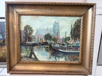 Nederlandse school (XX) - Dordrecht – Nieuwe Haven with the