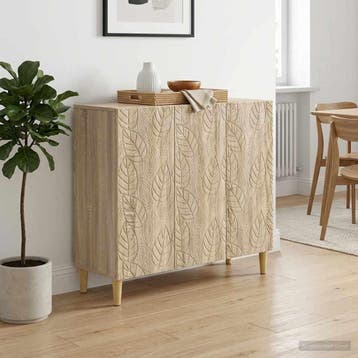 vidaXL Dressoir Sonoma Eiken 89 x 34,5 x 80 cm Bewerkt hout, Verzenden