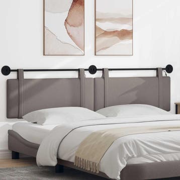 vidaXL Hangend hoofdbord Taupe Stof, Verzenden, Nieuw