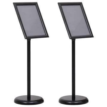 vidaXL Posterstands 2 st Zwart 32.7 x 24 x 108 cm Aluminium, Verzenden