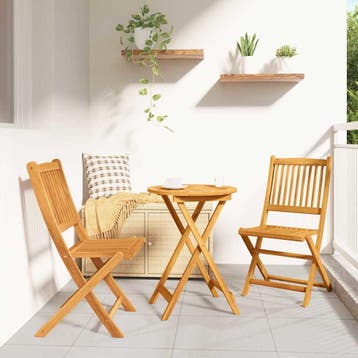 vidaXL Tuin Bistro Set 3 st Bruin Massief Acacia Hout, Verzenden