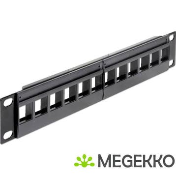 Delock 43259 10  Keystone patchpaneel 12 poorten zwart, Informatique & Logiciels, Verzenden