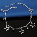 Fako Bijoux - Enkelbandje Verzilverd - Sterretjes &, Verzenden, Nieuw