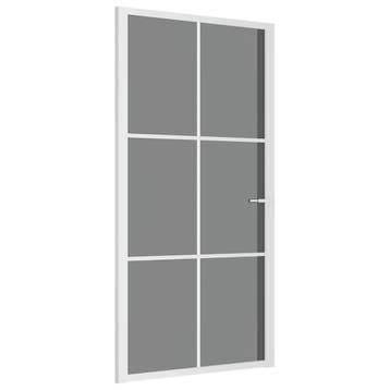 vidaXL Binnendeur 102,5x201,5 cm ESG-glas en aluminium wit, Verzenden