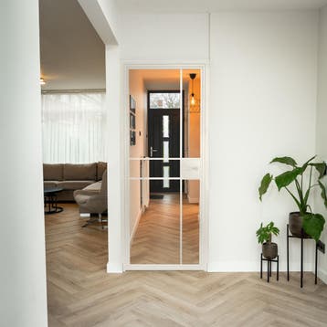 Stalen Binnendeur - 6 Vlaks - Wit - Helder glas - Met slot, Binnendeur