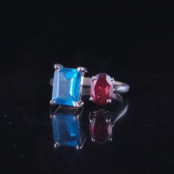 Aquamarijn - Zilver - Ring - Sterlingzilver