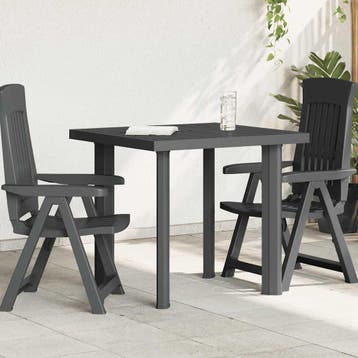 vidaXL Tuintafel 80x75x72 cm kunststof antraciet, Tuin en Terras, Tuintafels, Verzenden, Nieuw
