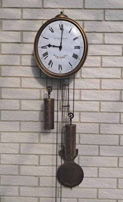 Comtoise klok - WUBA Warmink Wanduhr - Messing - 1960-1970 -, Antiquités & Art, Antiquités | Horloges