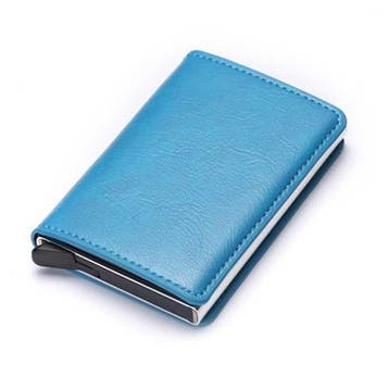 RFID Creditcard Houder Portemonnee - Vintage Leren Aluminium, Verzenden, Nieuw