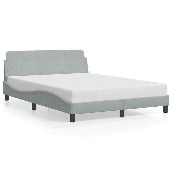 Bed 120x200 grijs fluweel | Tweede kansje | OP = OP, Huis en Inrichting, Slaapkamer | Bedden, 120 cm, 200 cm, Grijs, Zo goed als nieuw