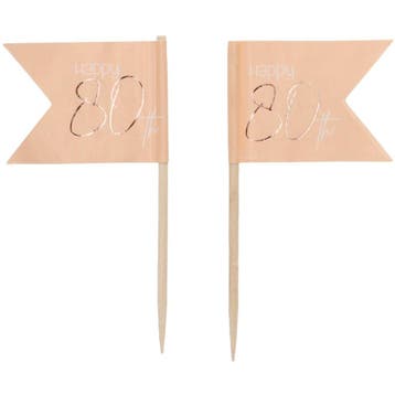 Prikkers 80 Jaar Rose Goud 6,5cm 36st, Verzenden
