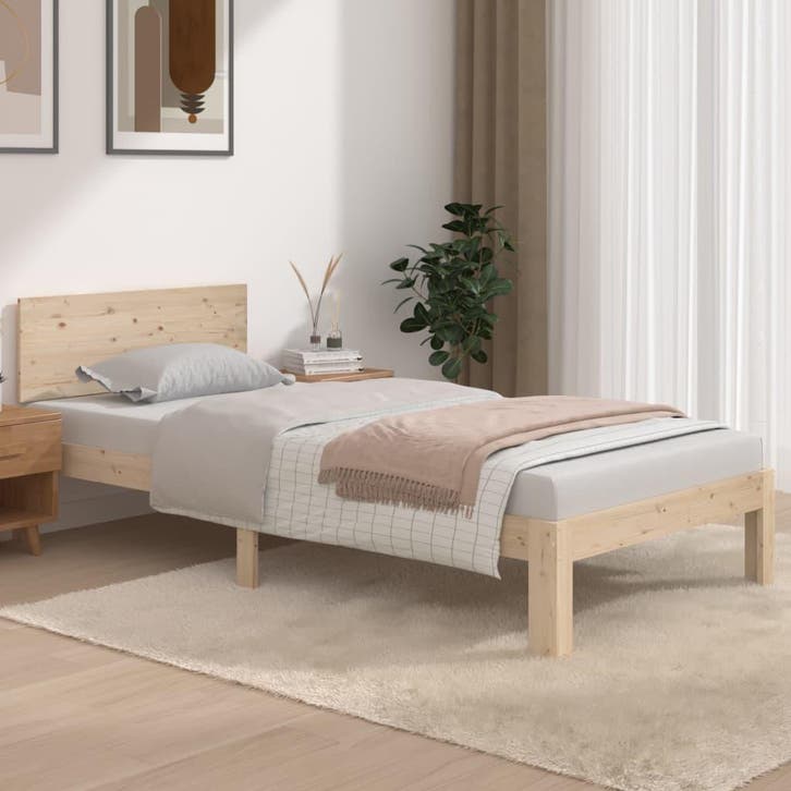 vidaXL Bedframe massief hout 90x190 cm, Maison & Meubles, Chambre à coucher | Lits, Envoi