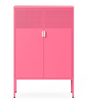 Archiefkast - Kantoorkast - Metalen kast met deuren - Roze -, Verzenden
