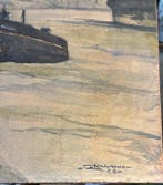 Georges Marchand (1876-1964) - Peniches sur la Seine - Paris