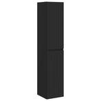 vidaXL Wandgemonteerde Badkamerkast Zwart 33 x 34,5 x 160 cm, Maison & Meubles, Tables | Coiffeuses, Verzenden