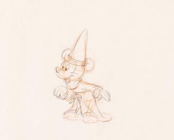 Walt Disney - 1 Original preliminary drawing - Mickey Mouse