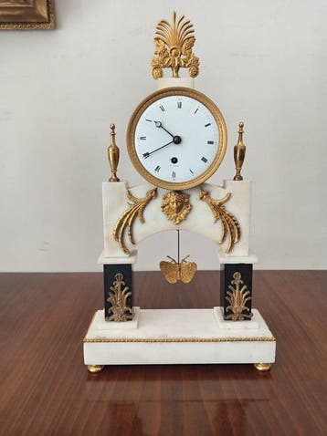 Pendule de cheminée - Marbre, Bronze - 1800-1850, Antiek en Kunst
