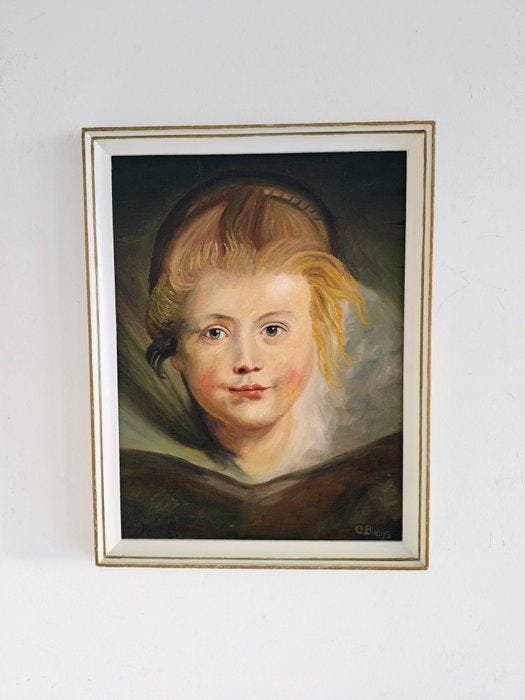 Flämische Schule (XX), signiert ”C. Bleijs - Portrait Clara, Antiek en Kunst, Kunst | Schilderijen | Klassiek