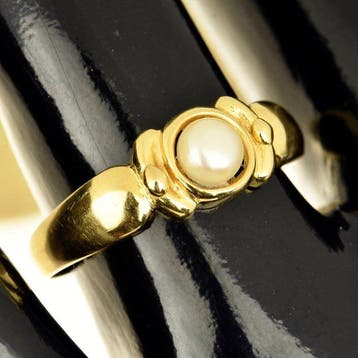 Ring - 18 karaat Geel goud Parel, Nieuw