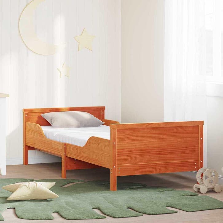 vidaXL Bedframe met uitschuifbaar matras Bruin 80 x 200 cm, Maison & Meubles, Chambre à coucher | Lits, Envoi