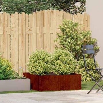 vidaXL Plantenbak roestig 80x80x30 cm weervast staal, Tuin en Terras, Verzenden, Nieuw