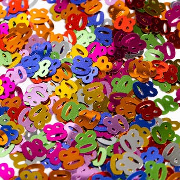 Tafelconfetti 80 Jaar Gekleurd, Verzenden