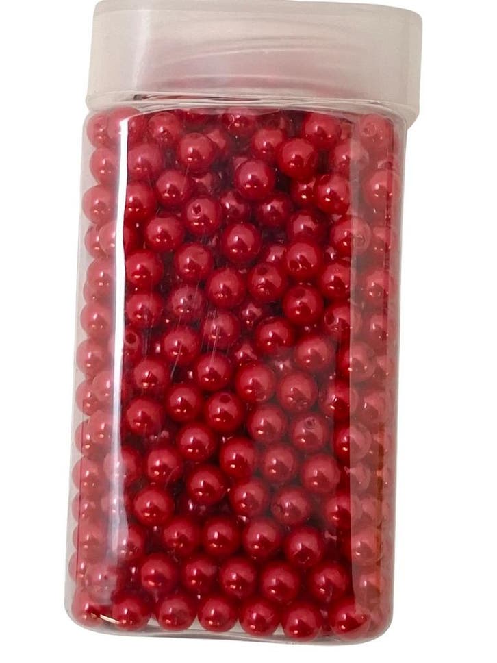 Rijgparels Pearls Rood 8 mm 220 gr. 475 stuks, Huis en Inrichting, Woonaccessoires | Kunstplanten en Kunstbloemen, Nieuw