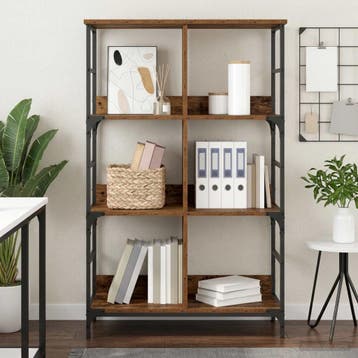 vidaXL Boekenplank 4-laags 78,5 x 33 x 117,5 cm metaal PB, Verzenden, Nieuw