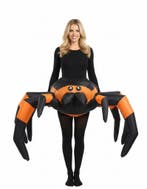 KIMU® Opblaas Kostuum Vogelspin Zwart Spin Opblaasbaar Pak S, Ophalen of Verzenden