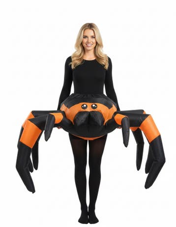 KIMU® Opblaas Kostuum Vogelspin Zwart Spin Opblaasbaar Pak S, Ophalen of Verzenden, Nieuw