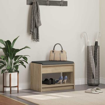 vidaXL Hallenbank Sonoma Eik 63 x 38 x 45 cm Geengineerd, Verzenden