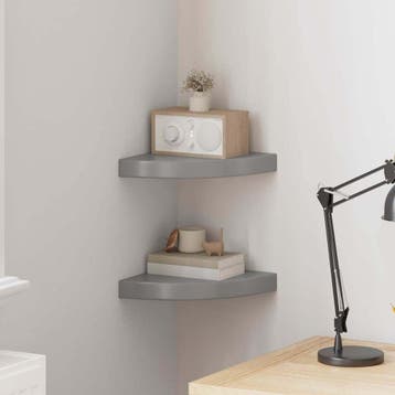 vidaXL Hoekschappen zwevend 2 st 25x25x3,8 cm MDF hoogglans, Verzenden, Nieuw