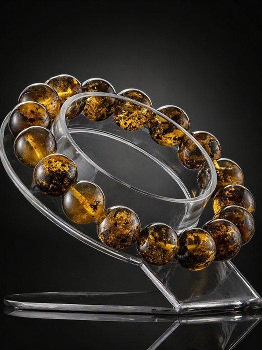 Barnsteen - Premium Amber Bead Bracelet – Glossy Golden, Antiquités & Art, Curiosités & Brocante