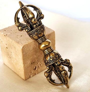 Brons – Ritueel tantrische scepter – Vajra (Dorje – ), Antiek en Kunst